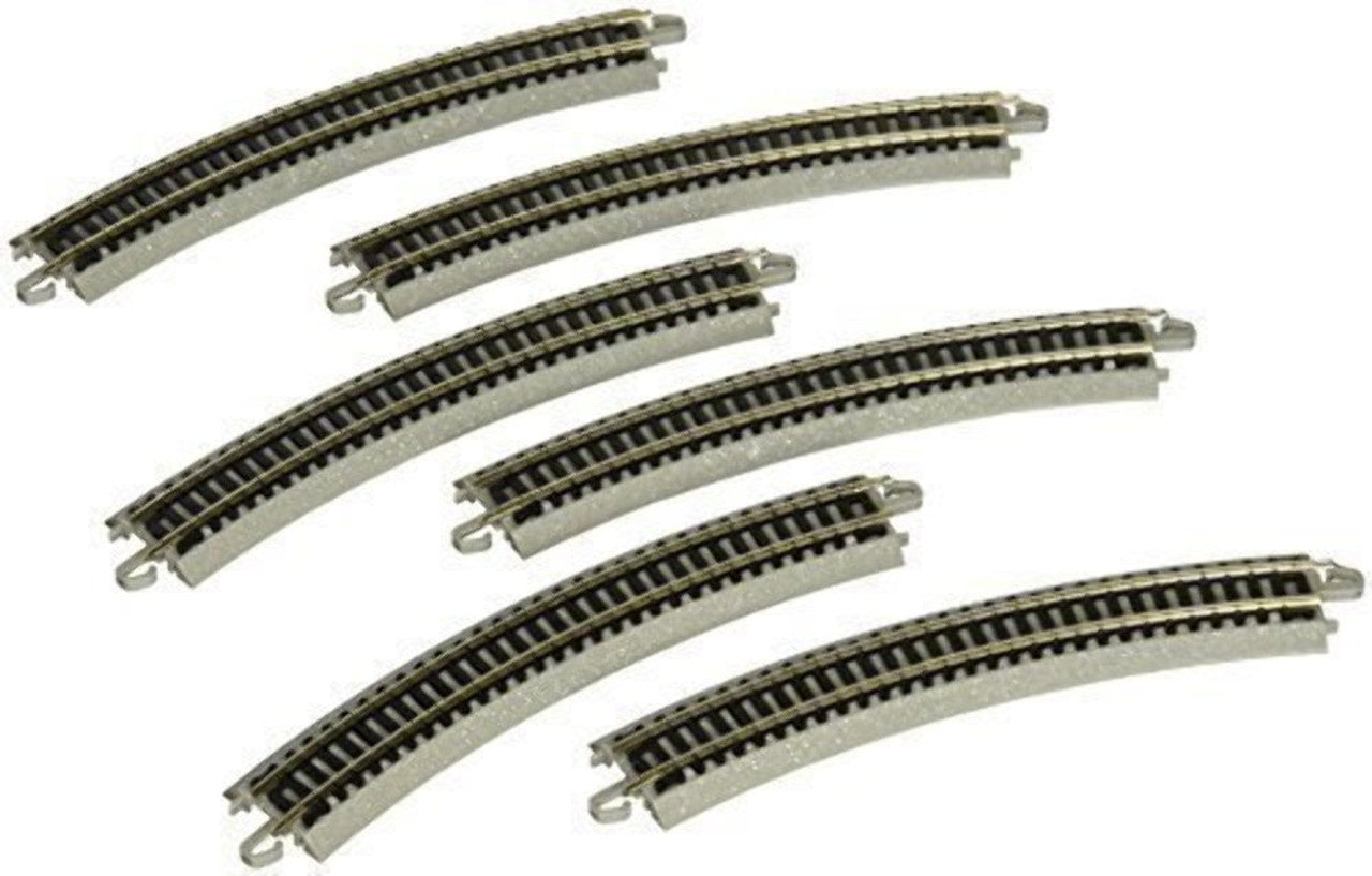 Bachmann 44801 N Scale 11.25" Radius Curved Nickle Silver Track 6 Pieces