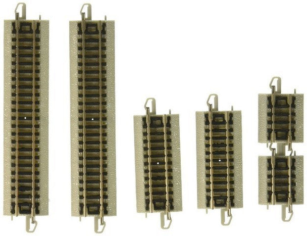 Bachmann 44829 N Scale Assorted Straight Short Sections Nickle Silver Track 6 Pieces