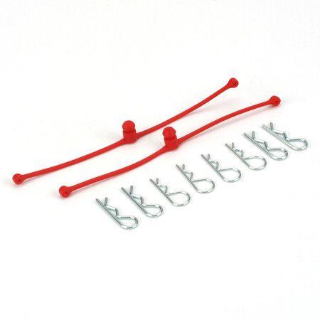 Dubro Products 2248 Body Klip Retainers, Red (2)
