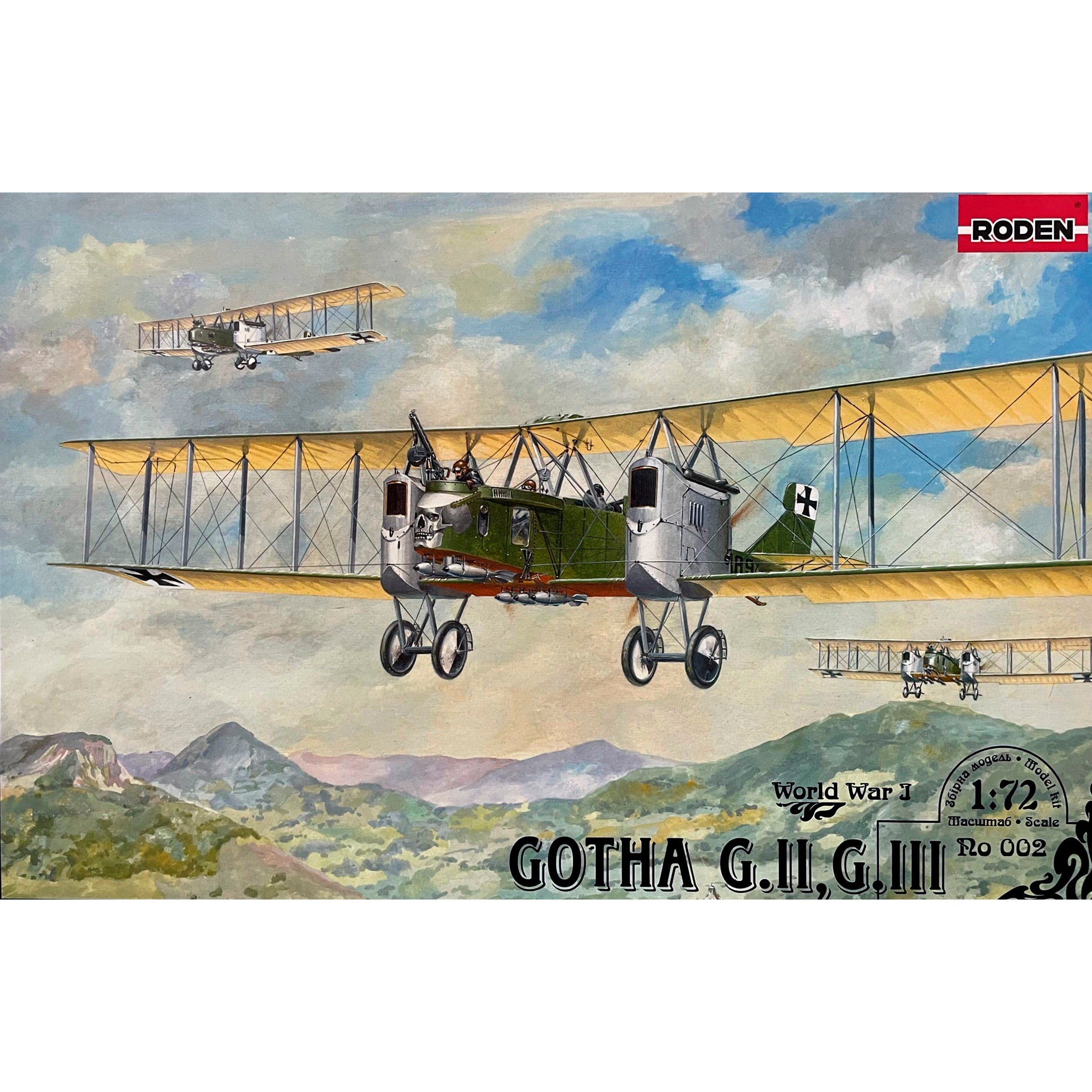 Roden 2 Gotha G.II.G.III WWI Biplane 1/72 Scale Model Kit