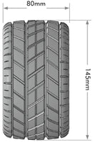 Louise RC L-T3353SB MT-Rocket Speed 1/8 Monster Truck Tires, 0" & 1/2" Offset, 17mm Removable Hex on Black Rim, Soft (2)