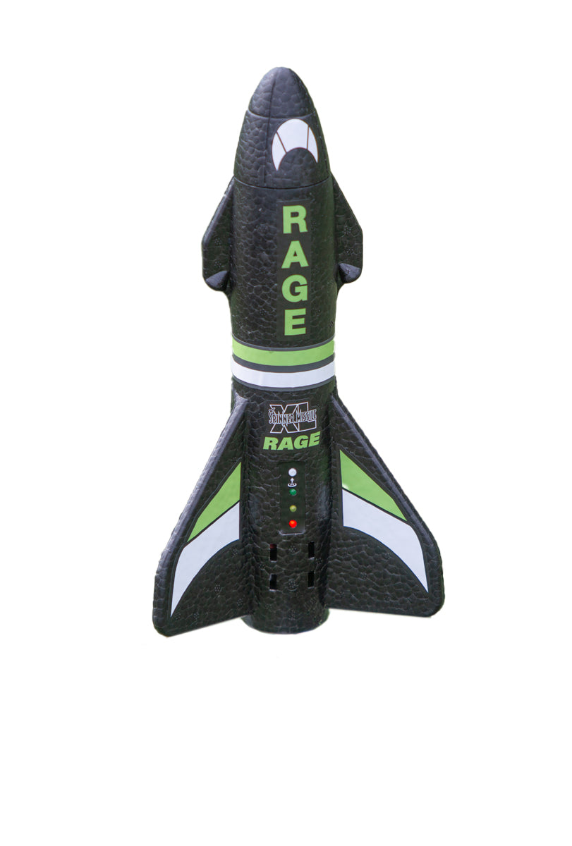 Rage RC 4150B Black Spinner Missile XL Electric Free-Flight Rocket with Parachute and LEDs