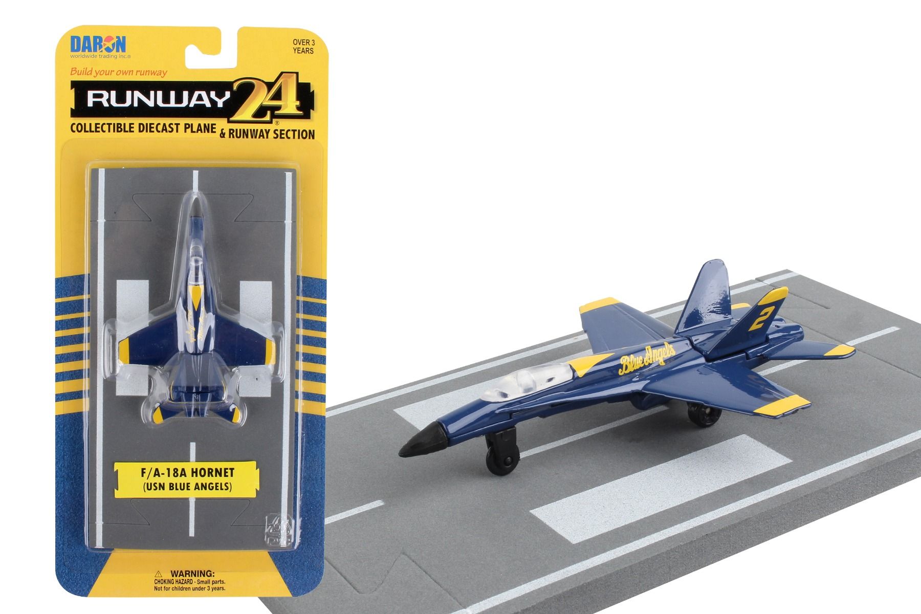 Daron  Runway 24 #90 F/A18A Hornet USN Blue Angels Collectible Die-Cast Plane