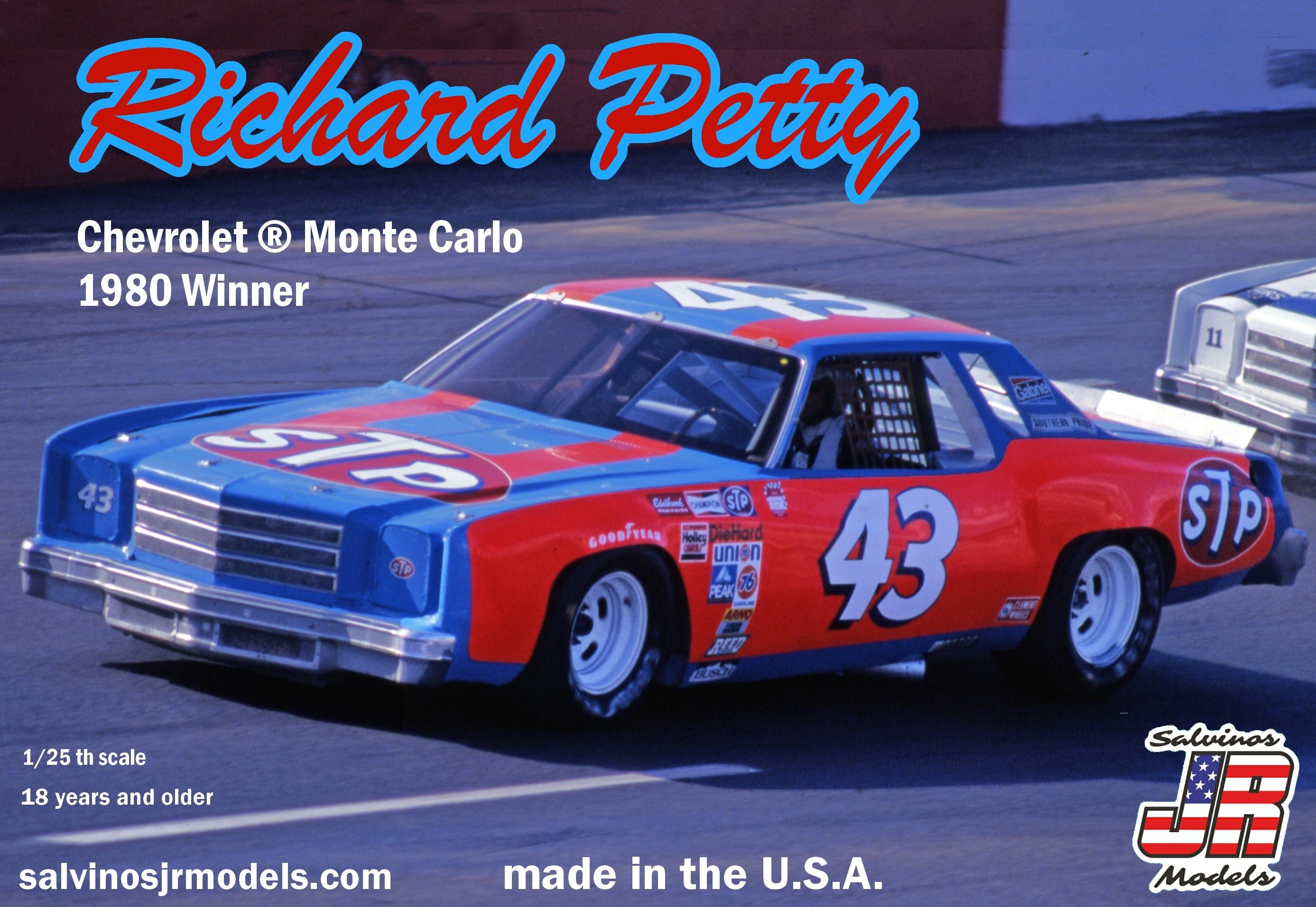 Salvinos JR Models RPMC1980N Richard Petty 1980 #43 Monte Carlo “Nashville Winner” 1/25 Scale Model Kit