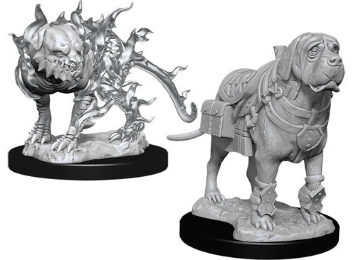 Wizkids 90017 D&D Nolzur's Marvelous Unpainted Miniatures: W11 Mastiff & Shadow Mastiff