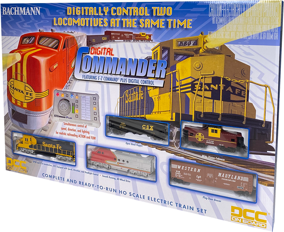 BAC00501: DIGITAL COMMANDER WITH GP40 & FT DIESEL LOCOMOTIVES - SANTA FE