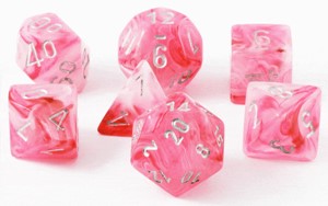 CHX27524: Dice Menagerie 9: Ghostly Glow Poly Pink/Silver (7)