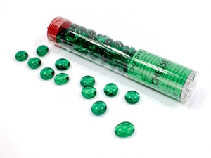 CHX01125: Crystal Dark Green Glass Stones in 5.5` Tube (40)