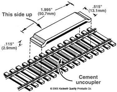 Kadee Coupler #321 HO Scale Between-the-Rails Code 100 Delayed-Action Magnetic Uncoupler