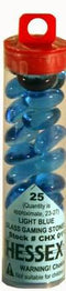 CHX01136: Crystal Light Blue Glass Stones in 5.5` Tube (40)