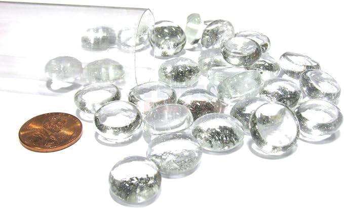 CHX01121: Crystal Clear Glass Stones in 5.5` Tube (40)