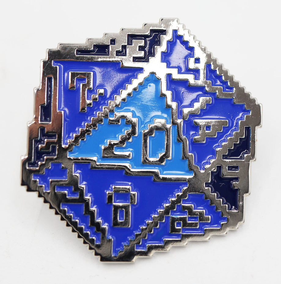 FBG3074: Blue 8 Bit D20 Enamel Pin