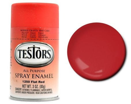 TES 1250 Flat Red Enamel Spray 3oz
