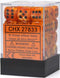 Chessex 27833: Vortex Orange/black 12mm D6 Dice Block 36 Dice Set