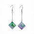 FBG0855: D10 Galaxy Earrings: Green & Purple