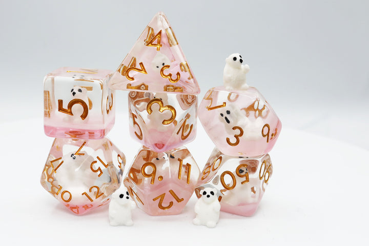 FBG2418: Pink Polar Bear RPG Dice Set