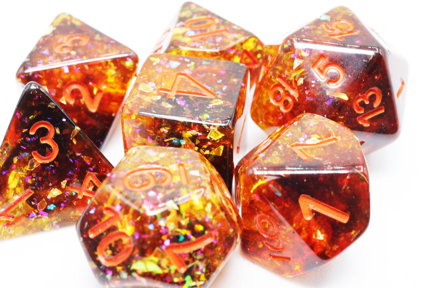 FBG2437: Pumpkin Light RPG Dice Set