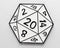 FBG3284: Shadow Variant D20 Enamel Pin: Black