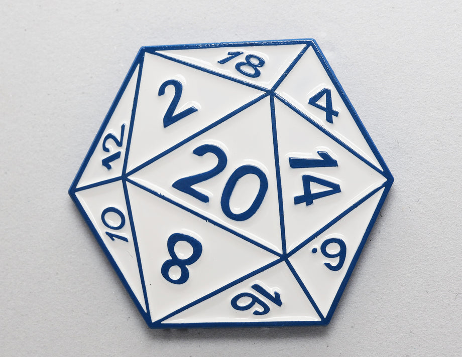 FBG3285: Shadow Variant D20 Enamel Pin: Blue