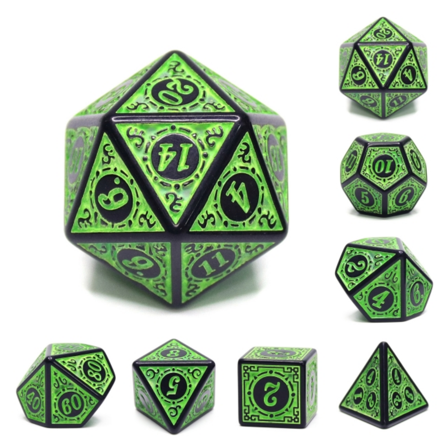 FBG2236: Magic Flame - Green RPG Dice Set