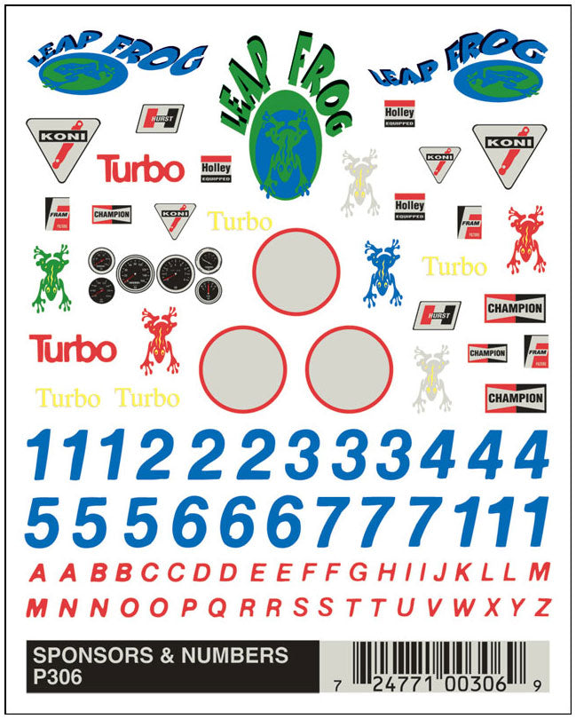 PIN306: Dry Transfer Decals, Sponsors & Numbers