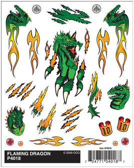 PIN4018: Dry Transfer Decals, Flaming Dragon