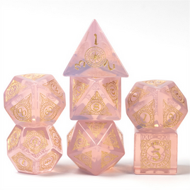 FBG5763: Pink Opalite with Runes - Engraved with Gold