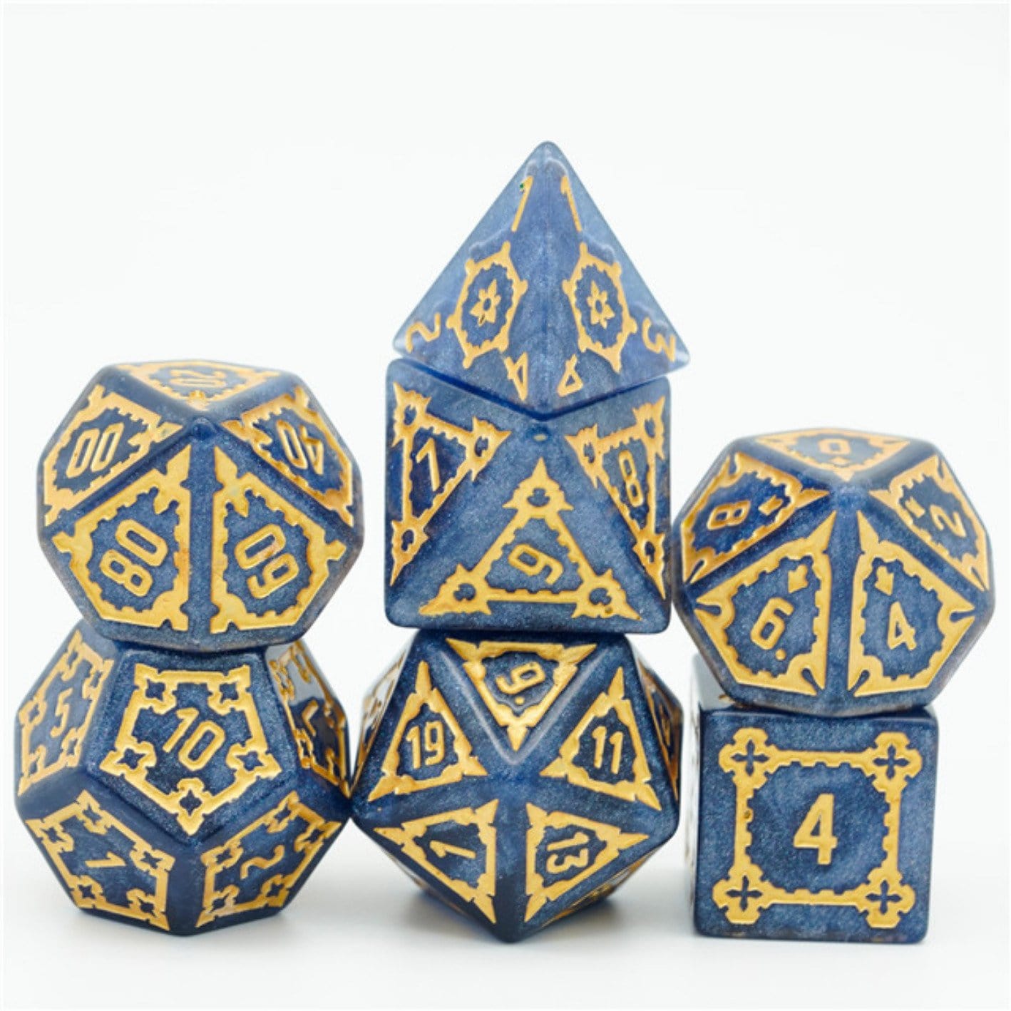 FBG1013: Huge Blue Castle Dice Set - 25mm