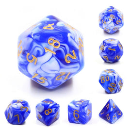 FBG2079: Blue Porcelain RPG Dice Set