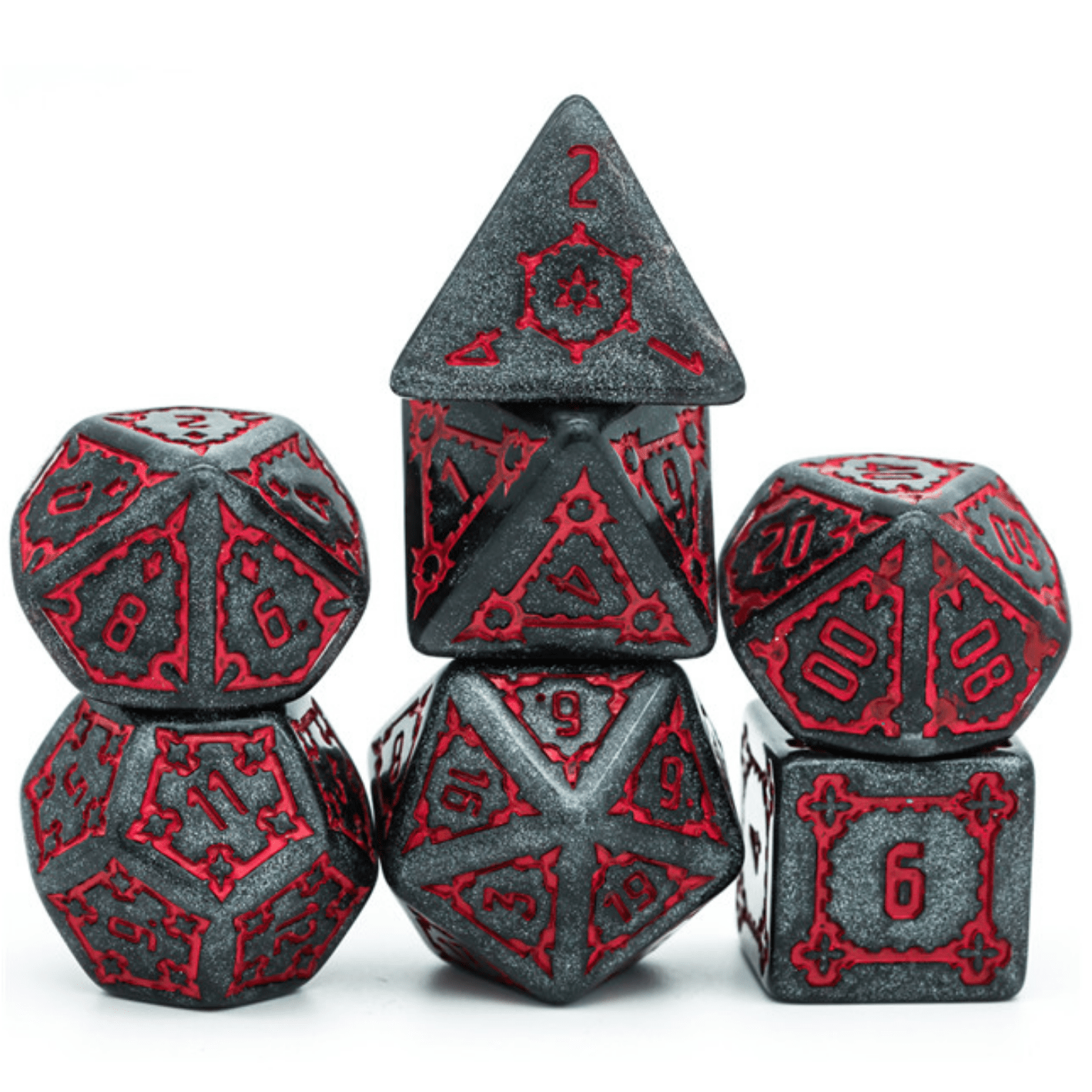 FBG1176: Huge Black Castle Dice Set - 25mm