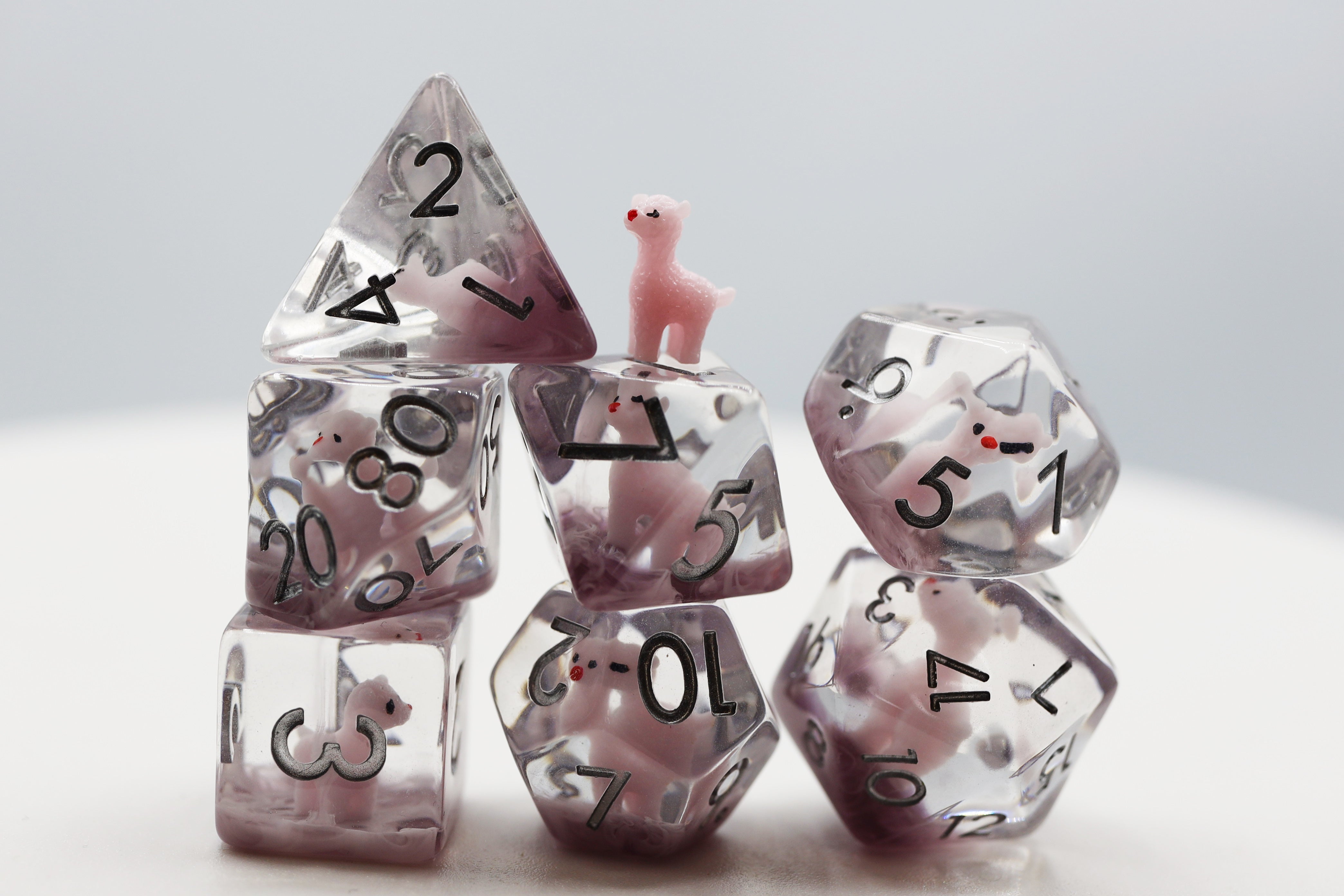 FBG2358: Pink Alpaca RPG Dice Set