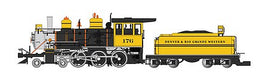 BAC91803: D&RGW™ #176 - BUMBLE BEE 4-6-0 STEAM LOCOMOTIVE & TENDER