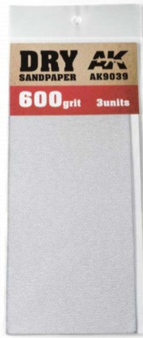AKI9039: Dry Sandpaper Sheets 600 Grit (3)