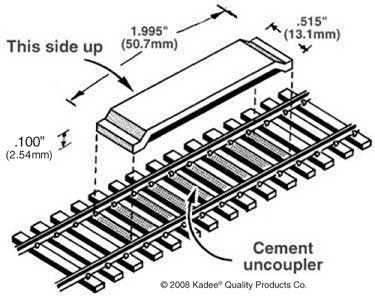 Kadee Coupler #322 HO Scale Between-the-Rails Code 83 Delayed-Action Magnetic Uncoupler