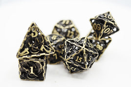 FBG4232: Bronze Chained Dragon Hollow RPG Metal Dice Set