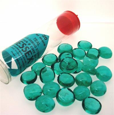 CHX01146: Crystal Teal Glass Stones in 5.5` Tube (40)