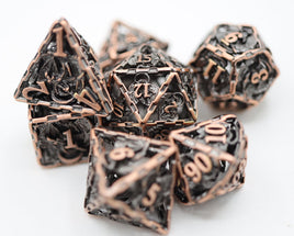 FBG4234: Copper Chained Dragon Hollow RPG Metal Dice Set