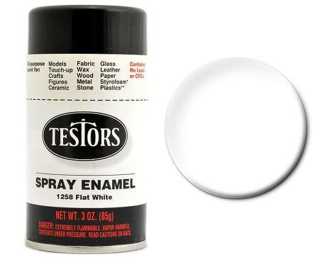 TES 1258 Flat White Enamel Spray 3oz