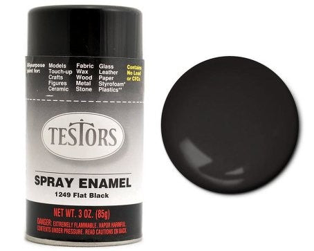 TES 1249 Flat Black Enamel Spray 3oz