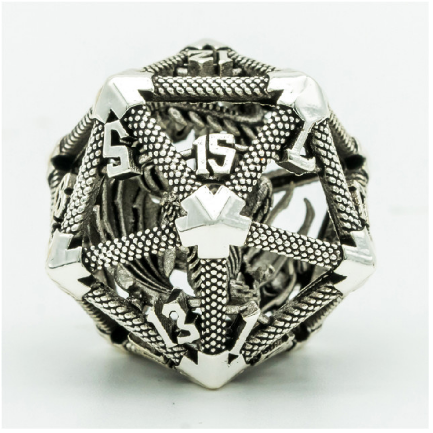 FBG5054: Hollow Dragon Keep D20 - Silver