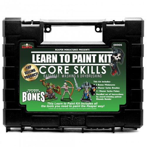 Reaper 08906 Learn to Paint Kit Core Skills - Base Coats Washing &