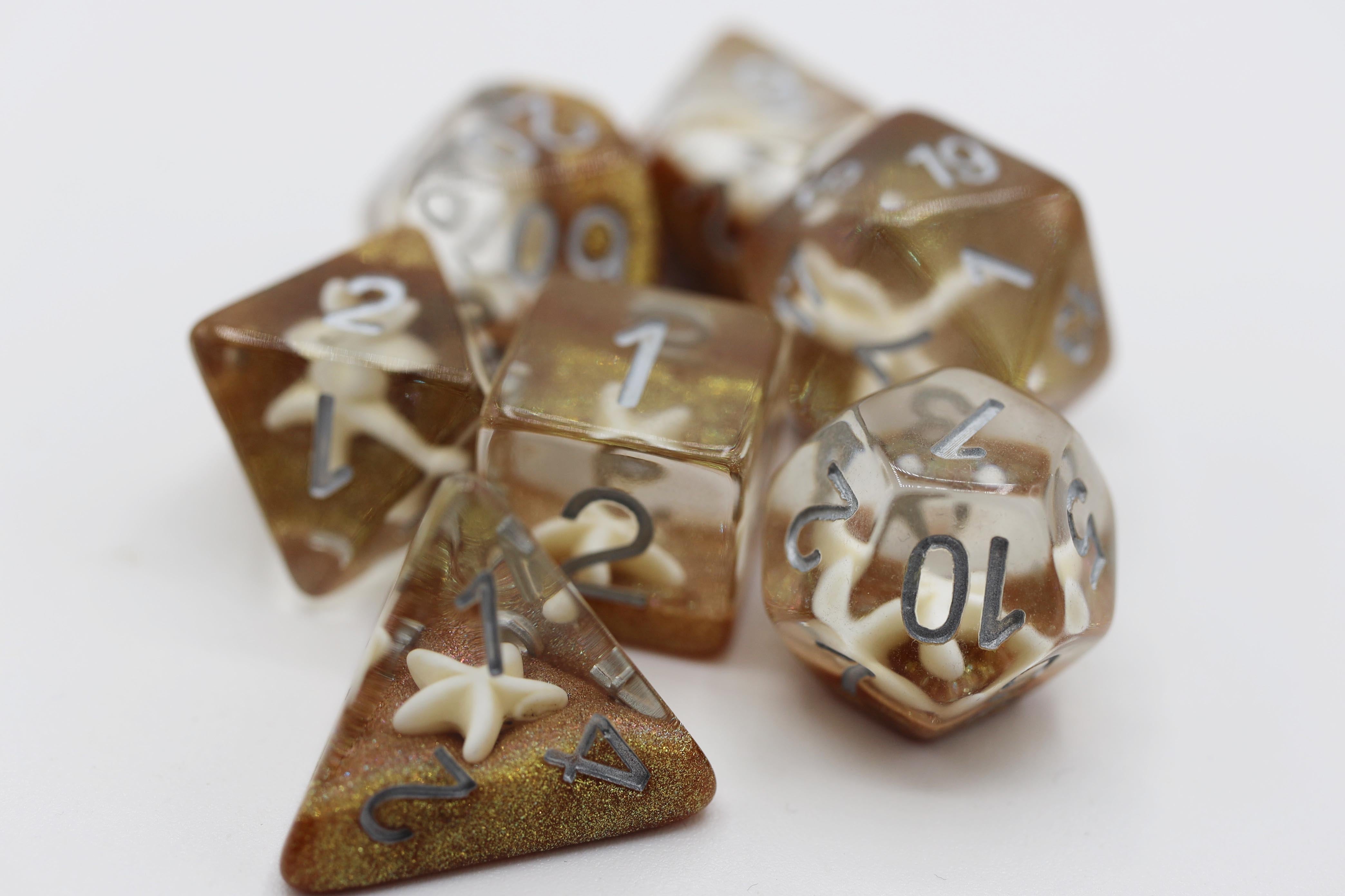 FBG2215: Starfish & Gold Sand RPG Dice